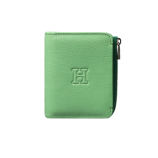
                    【プラティカ】二つ折り財布 レザー コンパクト ウォレット 本革 （サワーグリーン(420)）