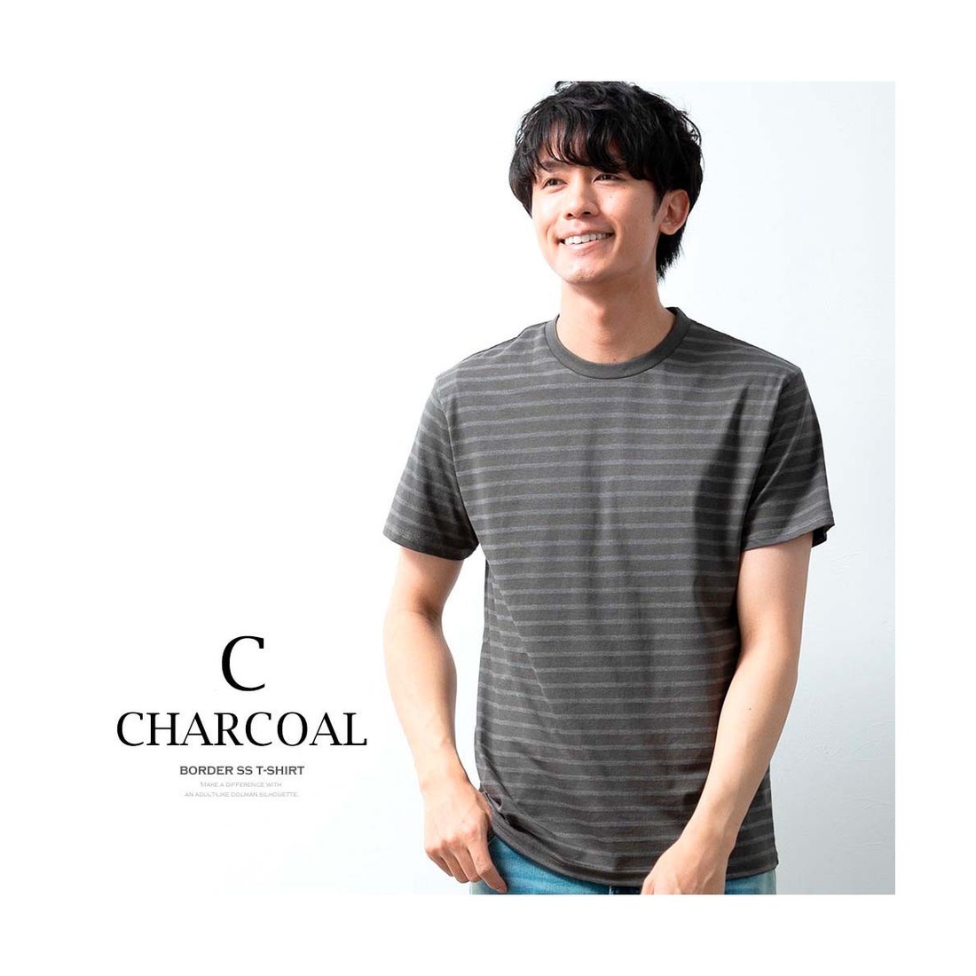 ジェネレス GENELESS tシャツ メンズ 半袖 ボーダー 半袖シャツ 夏 インナー Tシャツ おしゃれ 春 Uネック Vネック クルーネック ドライ メンズファッション チャコール・Cネック -靴 ファッション通販 自宅で試着 気軽に返品