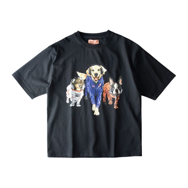Tシャツ 半袖 アニマル プリント プリントtシャツ 春夏 ネコ イヌ tシャツ クルーネック アニマルビレッジ カジュアル トップス 全8色 猫 犬 シャツ 可愛い 半袖tシャツ （308/ブラックイヌ）