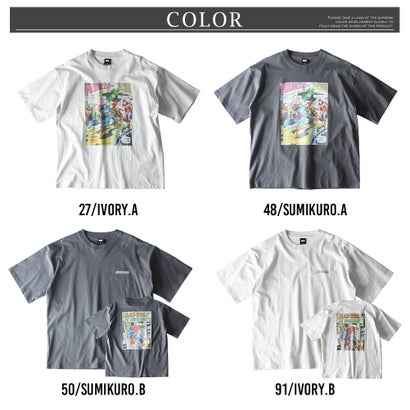 tシャツ 半袖 アメカジ 半袖tシャツ マーベル キャラクター Tシャツ ビンテージ クルーネック カジュアル シャツ カットソー 春夏 男女兼用 全4色 6277-6825｜詳細画像