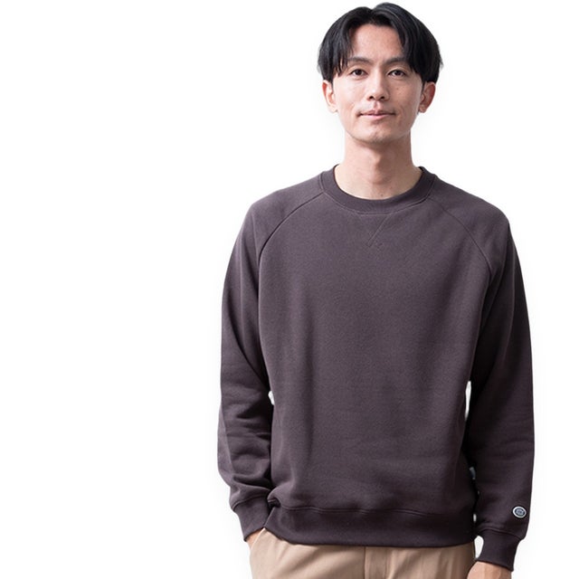 トレーナー 裏ボア 暖かい 秋冬 スウェット クルーネック ディスカス スエット ボア トップス シンプル 無地 防寒 部屋着 ルームウェア USAコットン 全10色 （48.スミクロ）