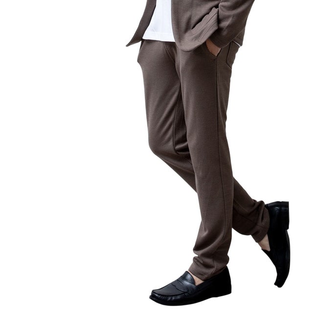 スウェットパンツ パンツ ストレッチ 春 秋 ボトムス テーパードパンツ テーパード スリム スエット ポンチ ゴムウエスト 全2種 スウェット 細身 スキニー シンプル 無地 黒 （B/グレージュ）