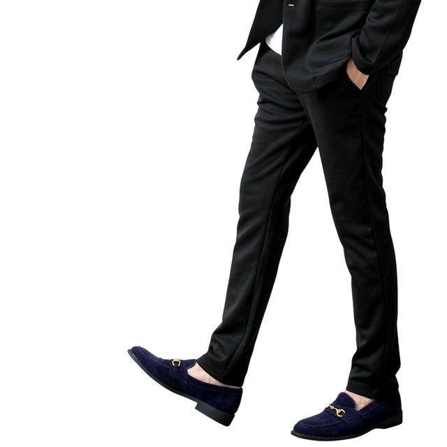 スウェットパンツ パンツ ストレッチ 春 秋 ボトムス テーパードパンツ テーパード スリム スエット ポンチ ゴムウエスト 全2種 スウェット 細身 スキニー シンプル 無地 黒 （B/ブラック）
