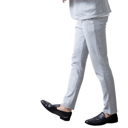 スウェットパンツ パンツ ストレッチ 春 秋 ボトムス テーパードパンツ テーパード スリム スエット ポンチ ゴムウエスト 全2種 スウェット 細身 スキニー シンプル 無地 黒 （A/グレー）｜詳細画像