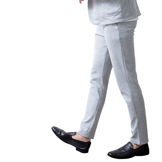 スウェットパンツ パンツ ストレッチ 春 秋 ボトムス テーパードパンツ テーパード スリム スエット ポンチ ゴムウエスト 全2種 スウェット 細身 スキニー シンプル 無地 黒 （A/グレー）
