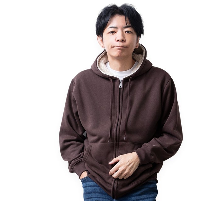 ボアパーカー パーカー ジップアップ 裏ボア 暖かい 秋冬 DISCUS ジップアップパーカー もこもこ パーカ USAコットン ディスカス 羽織 ジップパーカー ZIPパーカー 秋 （17.ブラウン）