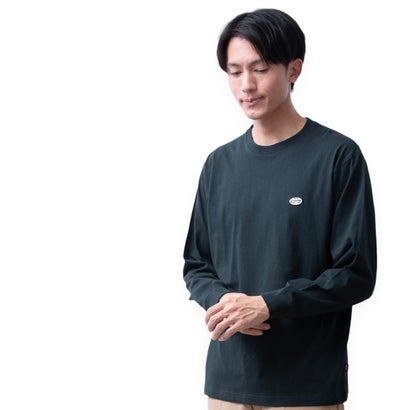 tシャツ 長袖 ディッキーズ GENUINE Dickies Tシャツ 長袖シャツ クルーネック 綿100 ワッペン 秋冬 ロンt ミニワッペン アメカジ カジュアル 全4色 （40.Dグリーン）｜詳細画像
