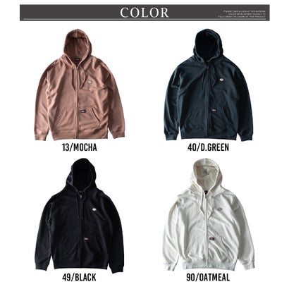 パーカー ジップアップ パーカ 長袖 裏毛 スウェット ジップアップパーカー ディッキーズ ワッペン GENUINE Dickies ジップパーカー 秋冬 羽織 ライトアウター （90.オートミール）｜詳細画像
