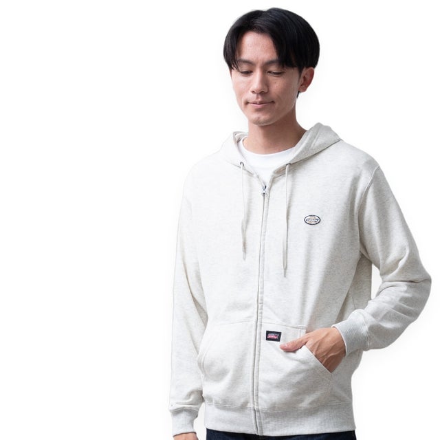 パーカー ジップアップ パーカ 長袖 裏毛 スウェット ジップアップパーカー ディッキーズ ワッペン GENUINE Dickies ジップパーカー 秋冬 羽織 ライトアウター （90.オートミール）