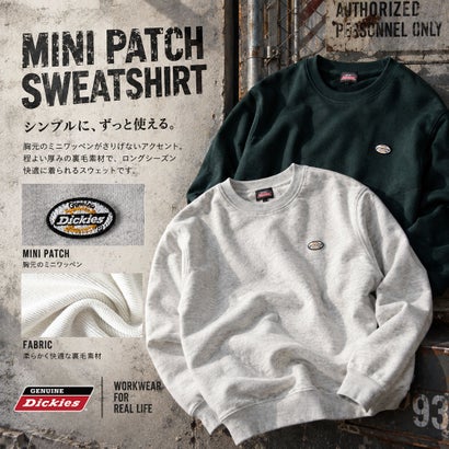 トレーナー スウェット ディッキーズ クルーネック ワッペン 長袖 裏毛 秋冬 GENUINE Dickies ストレッチ スエット 全4色 6473-9800 秋 冬 アメカジ （90.オートミール）｜詳細画像