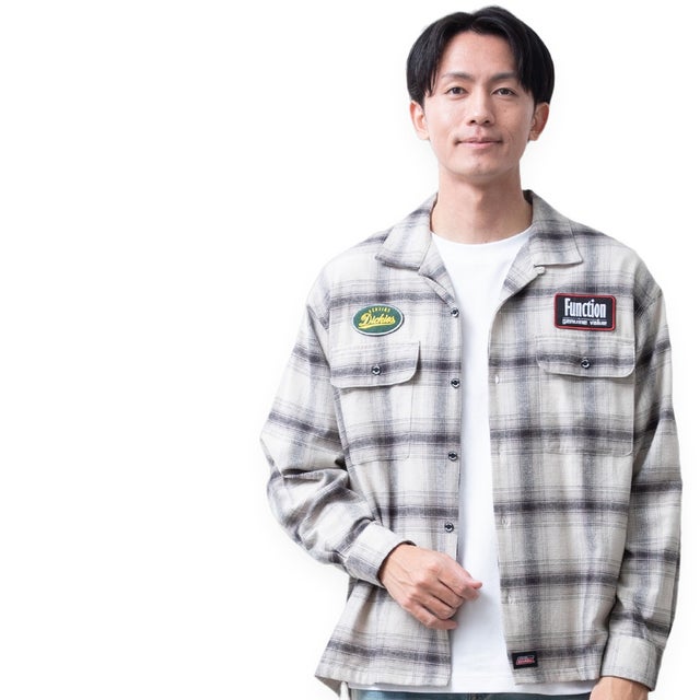 チェックシャツ 長袖 暖かい チェック シャツ GENUINE Dickies ワークシャツ 綿100 胸ポケット カジュアルシャツ コットン アメカジ メンズシャツ 秋冬 （28.アイボリー）