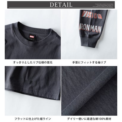 tシャツ 長袖 プリント Tシャツ 長袖シャツ マーベル クルーネック 秋冬 MARVEL ロンt アメカジ カジュアル 綿100 スパイダーマン コットン 全4色 （91.アイボリーB）｜詳細画像