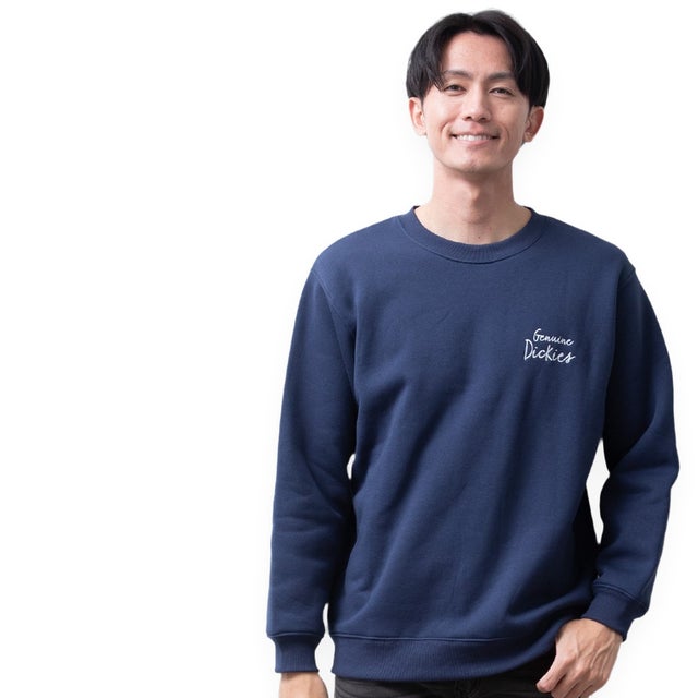 トレーナー スウェット ディッキーズ 長袖 裏起毛 秋冬 GENUINE Dickies クルーネック 刺繍 プリント 暖かい ロゴ スエット バックプリント アメカジ 全4色 （68.Lネイビー）
