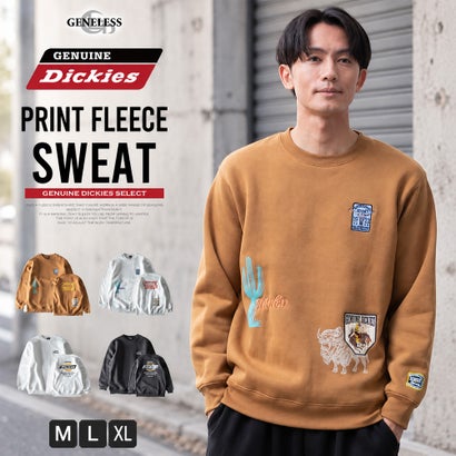 トレーナー スウェット GENUINE Dickies 刺繍 スエット クルーネック 裏起毛 長袖 ディッキーズ 暖かい プリント 秋冬 ロゴ バックプリント 全4色 （48.スミクロ）｜詳細画像
