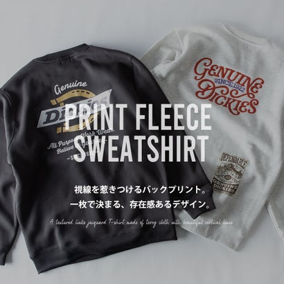 トレーナー スウェット GENUINE Dickies 刺繍 スエット クルーネック 裏起毛 長袖 ディッキーズ 暖かい プリント 秋冬 ロゴ バックプリント 全4色 （48.スミクロ）｜詳細画像
