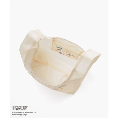 スヌーピー／お弁当バッグ エコバッグ バッグ 鞄 エコバック スヌーピー お弁当バッグ 折り畳みバッグ プリント ガーリー レディース （ベージュ）｜詳細画像