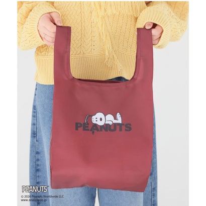 スヌーピー／お弁当バッグ エコバッグ バッグ 鞄 エコバック スヌーピー お弁当バッグ 折り畳みバッグ プリント ガーリー レディース （サックス）｜詳細画像