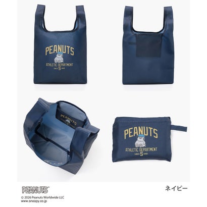 スヌーピー／お弁当バッグ エコバッグ バッグ 鞄 エコバック スヌーピー お弁当バッグ 折り畳みバッグ プリント ガーリー レディース （アイボリー）｜詳細画像