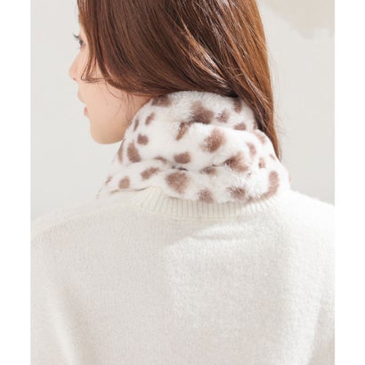 リボンティペット ティペット リボン型 フェイクファー 無地 ダルメシアン柄 マグネット 手洗い ガーリー 冬 白 レディース （アイボリー）｜詳細画像