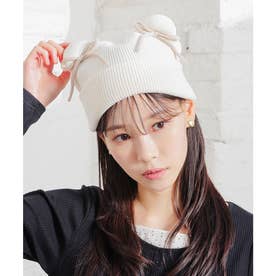 ハニーズ Honeys リボン付アニマルニット帽 帽子 ニット帽 リボン付き