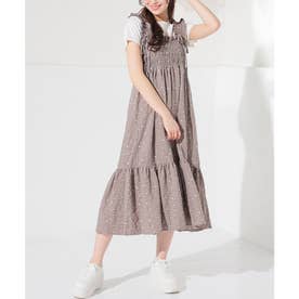 ハニーズ Honeys シャーリングワンピース ワンピース ノースリーブ 