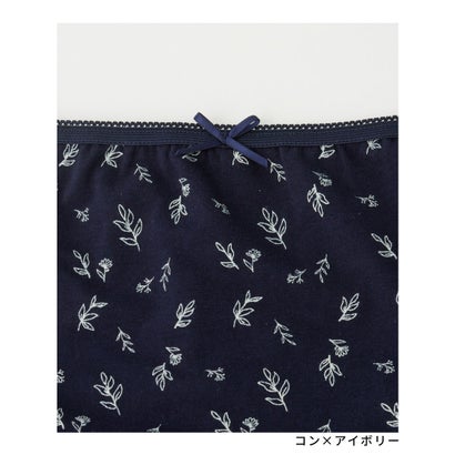 サニタリーショーツ（昼） 下着 アンダーウェア サニタリー パンツ ショーツ 抗菌 抗菌防臭 防臭 防水 生理用 昼用 綿混 ギャザー レディース （コン×アイボリー）｜詳細画像