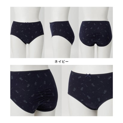 サニタリーショーツ（昼） 下着 アンダーウェア サニタリー パンツ ショーツ 抗菌 抗菌防臭 防臭 防水 生理用 昼用 綿混 ギャザー レディース （コン×アイボリー）｜詳細画像