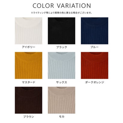 あったかリブ編ハイネックニット トップス ニット セーター 長袖 ハニぽか あったか ウォッシャブル ダイナホット ハイネック リブ レディース （ダークオレンジ）｜詳細画像