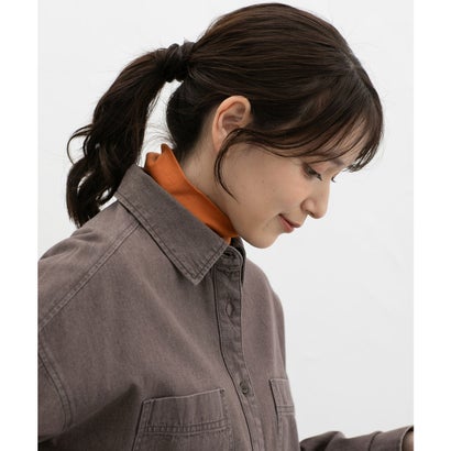 フライスタートルネック トップス カットソー 長袖 オーガニックコットン 大きいサイズ タートルネック 綿100％ フライス編み レディース （オフ）｜詳細画像