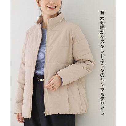 スタンドライトブルゾン アウター ファイバーダウン 大きいサイズ ジャンパー ブルゾン ジャケット ライトブルゾン 撥水加工 はっ水 レディース （ブルーグレー）｜詳細画像