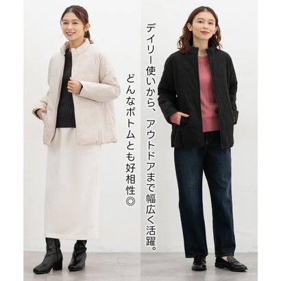スタンドライトブルゾン アウター ファイバーダウン 大きいサイズ ジャンパー ブルゾン ジャケット ライトブルゾン 撥水加工 はっ水 レディース （ブルーグレー）｜詳細画像