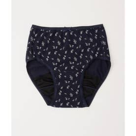 サニタリーショーツ（夜） 下着 アンダーウェア サニタリー ショーツ 抗菌 抗菌防臭 防臭 防水 パンツ 生理用 綿混 アニマル柄 レディース （コン×アイボリー）
