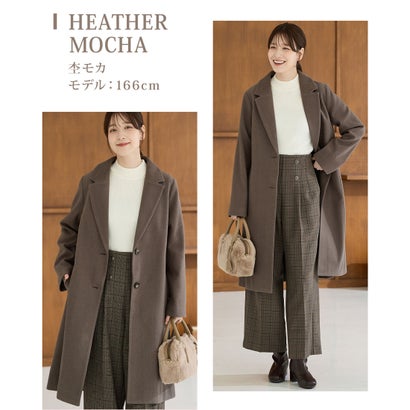 チェスターコート アウター コート ロングコート 抗菌 抗菌防臭 静電気軽減 防臭 大きいサイズ 再生ポリエステル レディース （ピンクグレー）｜詳細画像