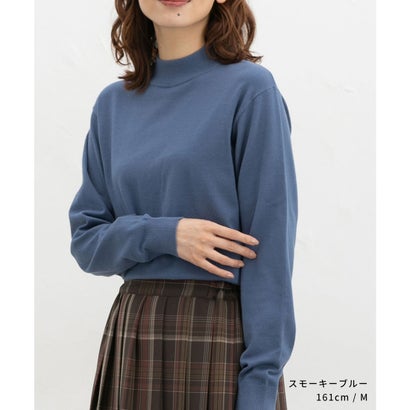 ハイネックニット トップス ニット セーター 長袖 ハイネック レーヨン混 無地 きれいめ 冬 白 黒 レディース （アイボリー）｜詳細画像