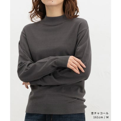 ハイネックニット トップス ニット セーター 長袖 ハイネック レーヨン混 無地 きれいめ 冬 白 黒 レディース （キャメル）｜詳細画像