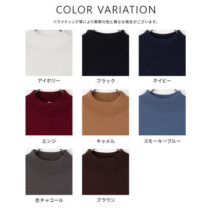 ハイネックニット トップス ニット セーター 長袖 ハイネック レーヨン混 無地 きれいめ 冬 白 黒 レディース （キャメル）｜詳細画像