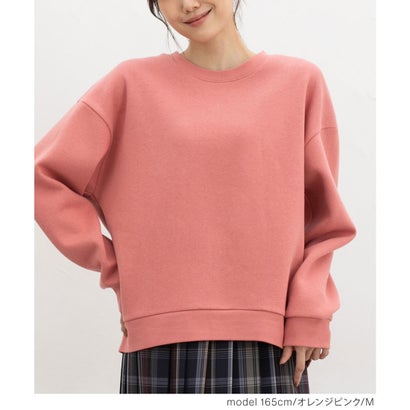 裏起毛ゆるスウェット トップス スウェット 長袖 男女兼用 ユニセックス ハニぽか あったか 大きいサイズ ゆったり クルーネック レディース （ブラック）｜詳細画像