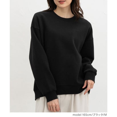 裏起毛ゆるスウェット トップス スウェット 長袖 男女兼用 ユニセックス ハニぽか あったか 大きいサイズ ゆったり クルーネック レディース （イエロー）｜詳細画像