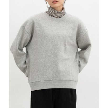 裏起毛ゆるスウェット トップス スウェット 長袖 男女兼用 ユニセックス ハニぽか あったか 大きいサイズ ゆったり クルーネック レディース （杢グレー）｜詳細画像