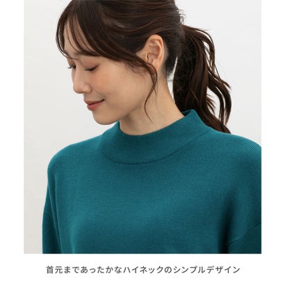 あったかハイネックニット トップス ニット セーター 長袖 ハニぽか あったか ウォッシャブル ダイナホット ハイネック レディース （ライトベージュ）｜詳細画像