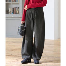 あったかカーブパンツ（股下63cm） ボトムス パンツ カーブパンツ あったか 大きいサイズ ハニぽか デニムパンツ ロングパンツ レディース （グレー）