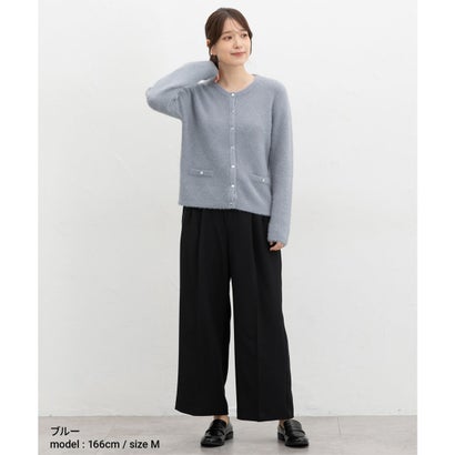 ラメ入りアーガイルニット トップス カーディガン 長袖 オフィス きれいめ ラメ糸入り フェザーヤーン素材 ニット アーガイル柄 レディース （ピンク）｜詳細画像