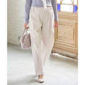 暖美ージーストレート（股下60cm） ボトムス パンツ ストレートパンツ 美ージー ハニぽか あったか オフィス きれいめ レディース （アイボリー）