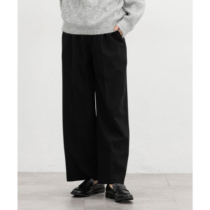 暖美ージーストレート（股下60cm） ボトムス パンツ ストレートパンツ 美ージー ハニぽか あったか オフィス きれいめ レディース （ブラック）｜詳細画像