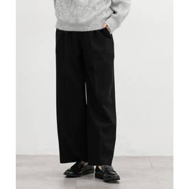 暖美ージーストレート（股下60cm） ボトムス パンツ ストレートパンツ 美ージー ハニぽか あったか オフィス きれいめ レディース （ブラック）