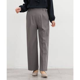暖美ージーストレート（股下60cm） ボトムス パンツ ストレートパンツ 美ージー ハニぽか あったか オフィス きれいめ レディース （グレー）
