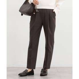 暖美ージーテーパード（股下69cm） ボトムス パンツ テーパードパンツ ハニぽか 美ージー 大きいサイズ オフィス きれいめ レディース （ブラウン）