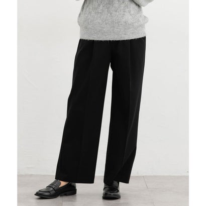 暖美ージーストレート（股下66cm） ボトムス パンツ ストレートパンツ ハニぽか 美ージー 大きいサイズ オフィス きれいめ レディース （ブラック）｜詳細画像