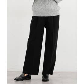 暖美ージーストレート（股下66cm） ボトムス パンツ ストレートパンツ ハニぽか 美ージー 大きいサイズ オフィス きれいめ レディース （ブラック）