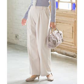 暖美ージーストレート（股下66cm） ボトムス パンツ ストレートパンツ ハニぽか 美ージー 大きいサイズ オフィス きれいめ レディース （アイボリー）